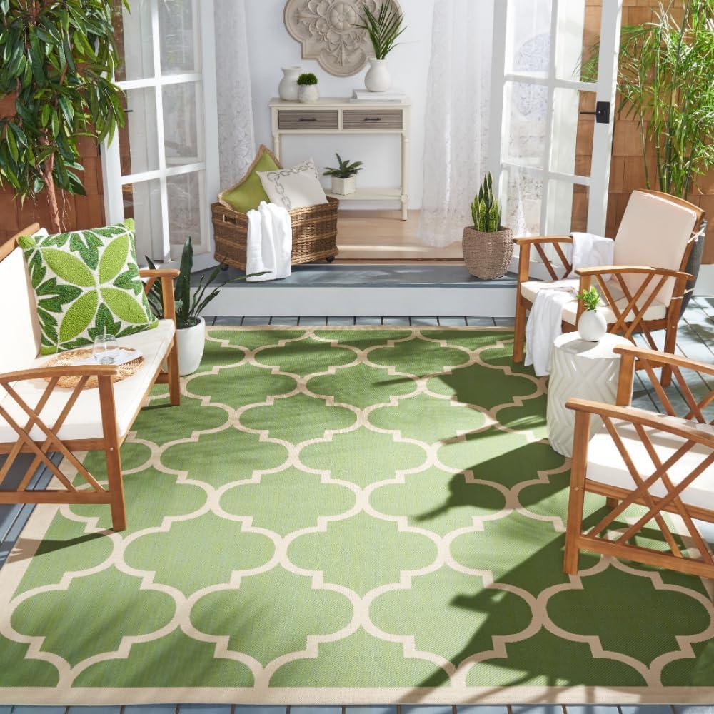 Safavieh Courtyard Alyssa Geometric Indoor/Outdoor Area Rug, 9' x 12', Green/Beige