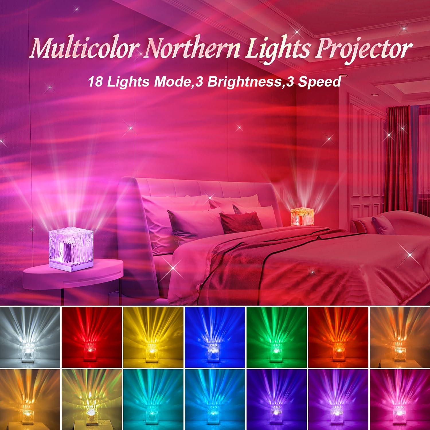 Mubarek Northern Lights Projector, 18 Colors 162 Modes Ceiling Galaxy Projector, Remote Ambient Lighting Mood Lighting, Room Lights for Bedroom, Cool Stuff Aesthetic Room Decor for Teen Girl Gifts