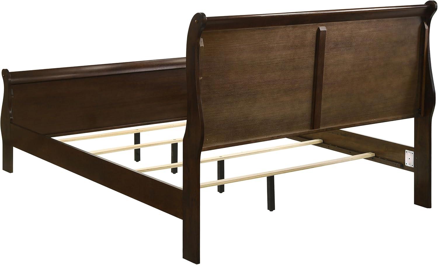 Louis Philippe Full Panel Sleigh Bed Cappuccino