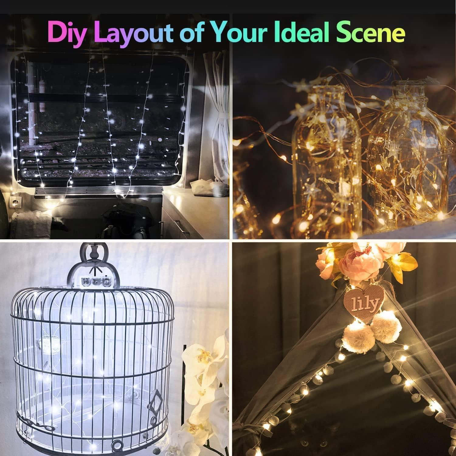 33 ft 100 LED Fairy Lights with Remote Timer, 2 Pack Twinkle String Lights for Bedroom, Party, Christmas Decor, Warm White