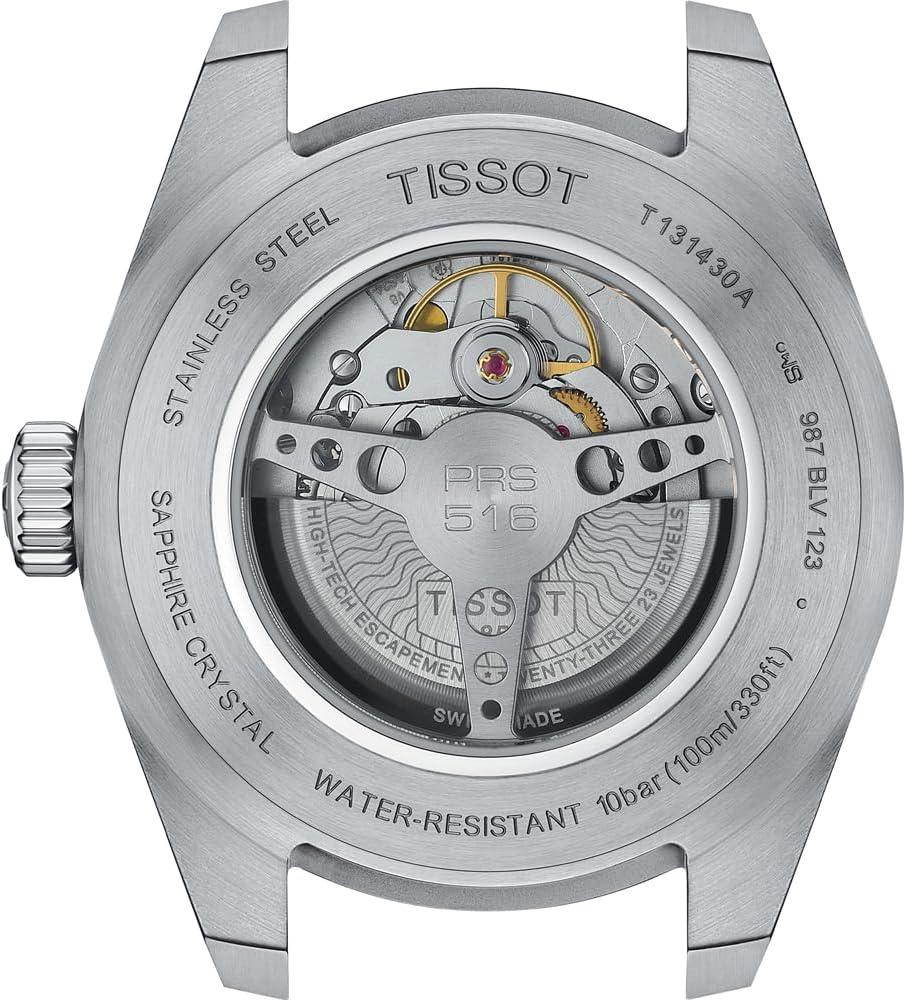 Tissot PRS 516 Silver Dial Brown Leather Automatic Wristwatch