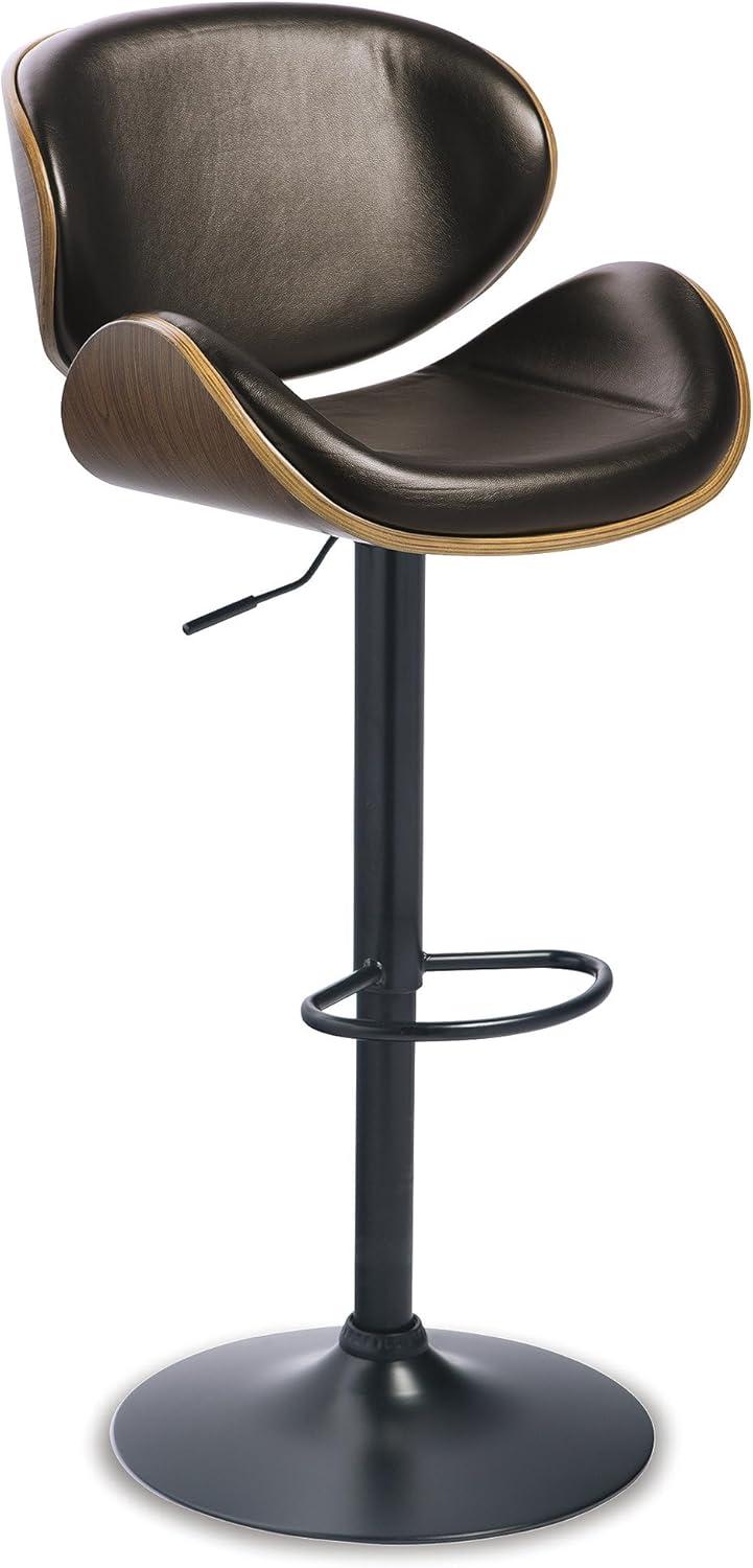 Signature Design by Ashley Contemporary Bellatier Adjustable Height Bar Stool  Brown