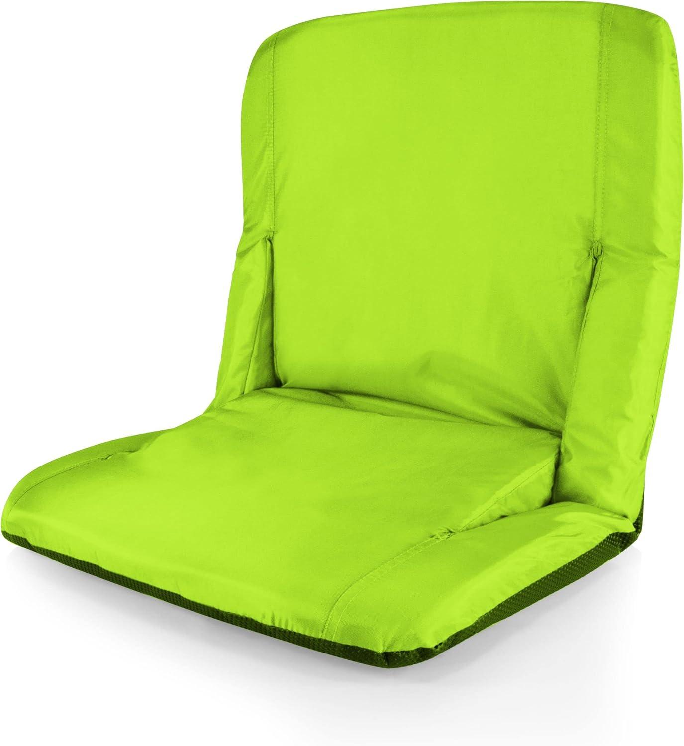 Ventura Lime Green Portable Reclining Stadium Seat with Storage