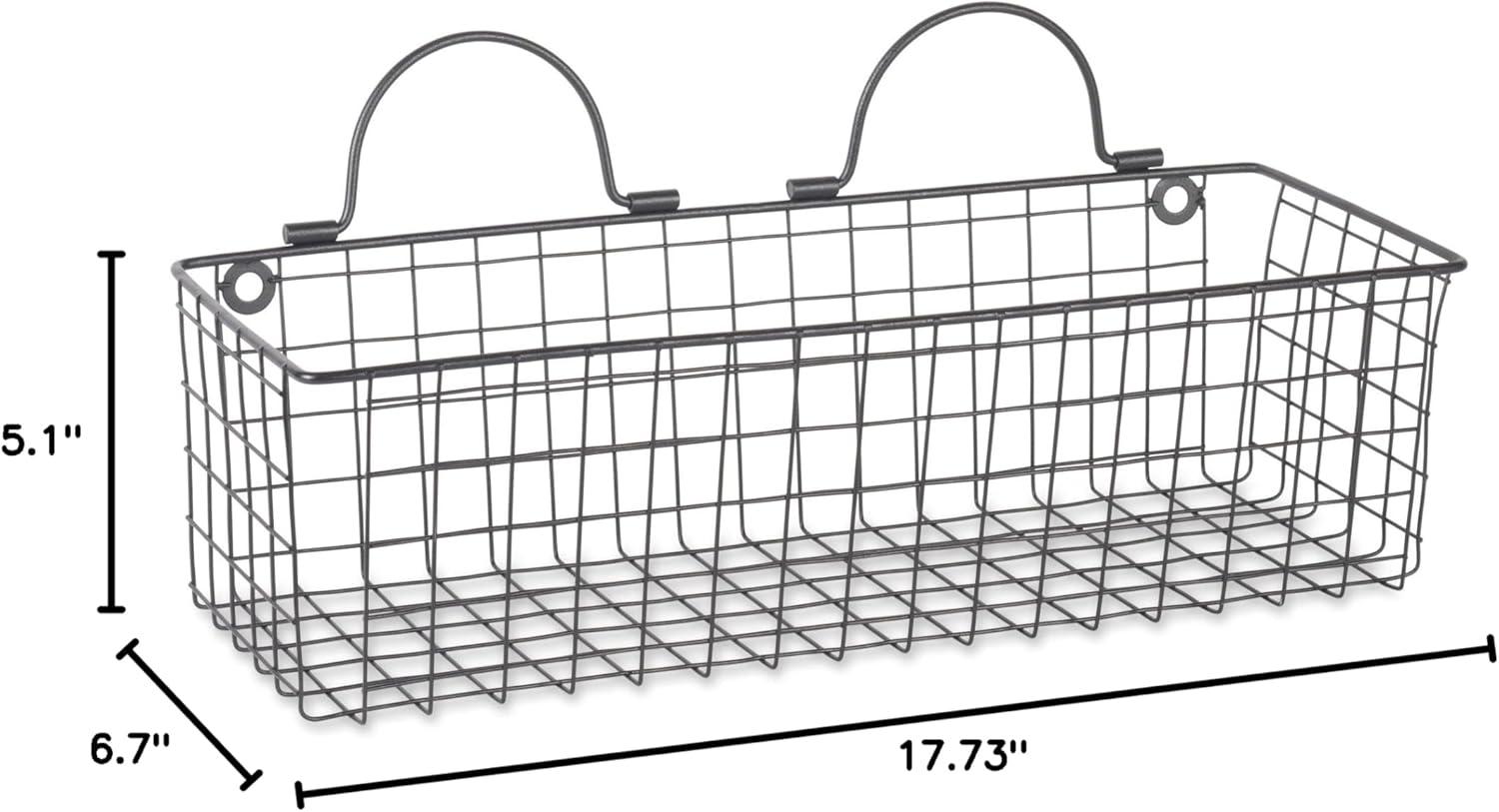 Medium Black Wire Wall Basket Set of 2