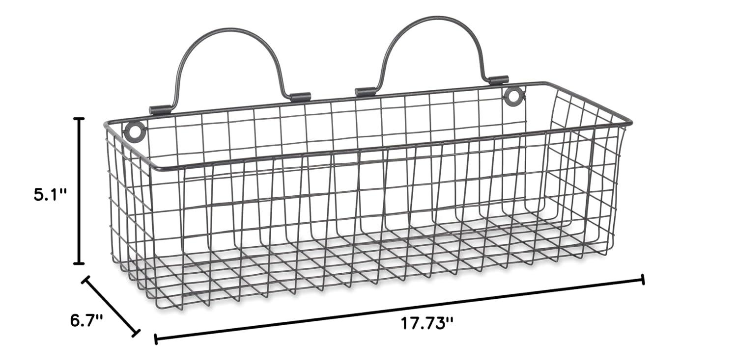 Small Black Wire Wall Basket Set/2