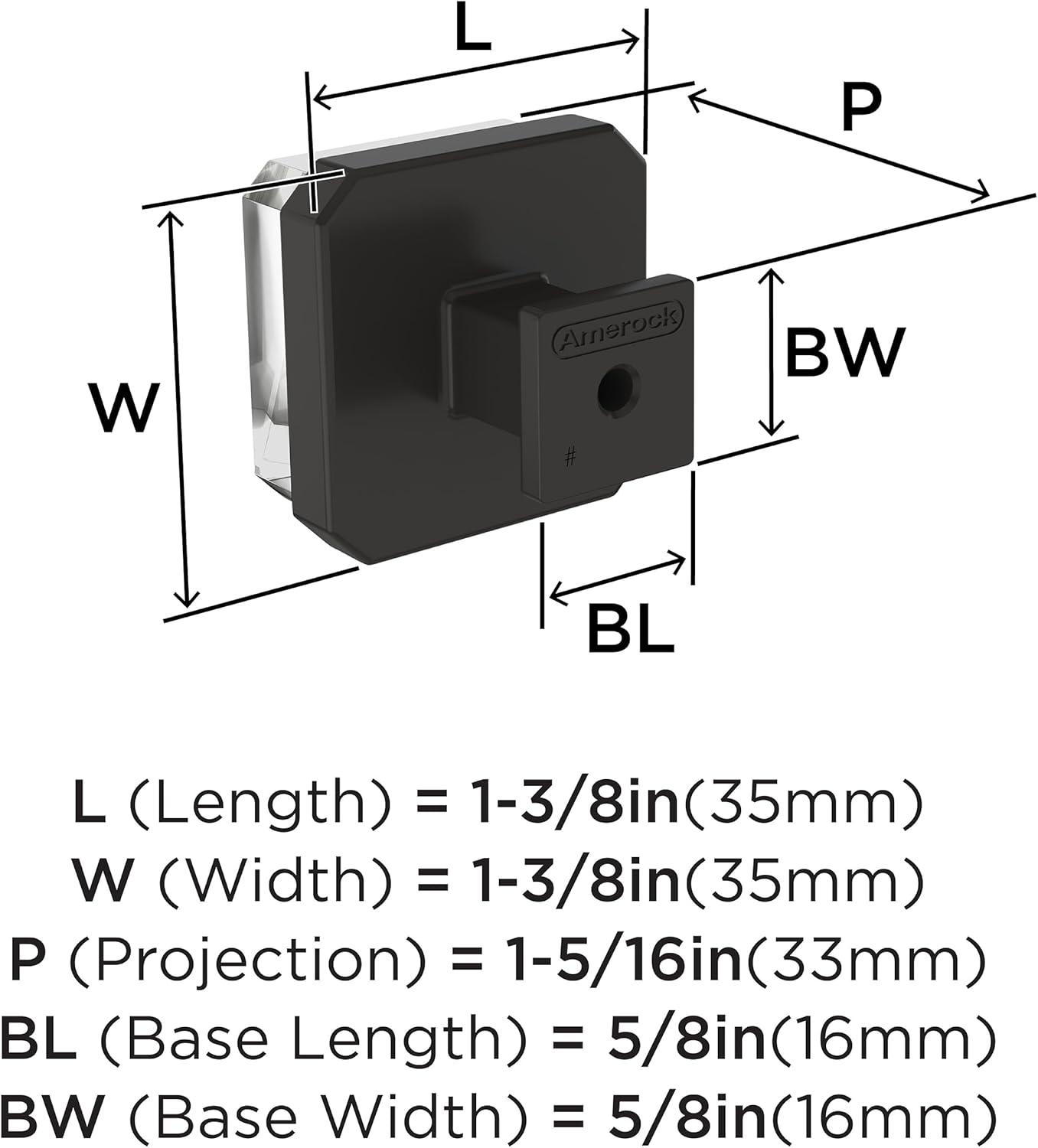 Amerock Glacio Square Cabinet or Furniture Knob