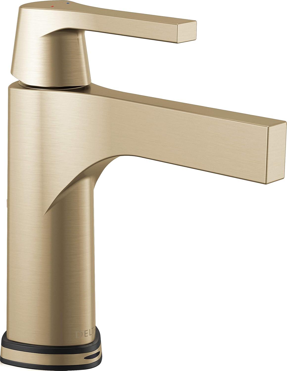 Delta Zura Modern Champagne Bronze Single Hole Bathroom Faucet