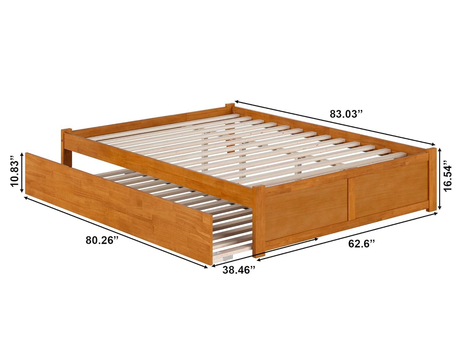 Solid Wood Platform Storage Bed