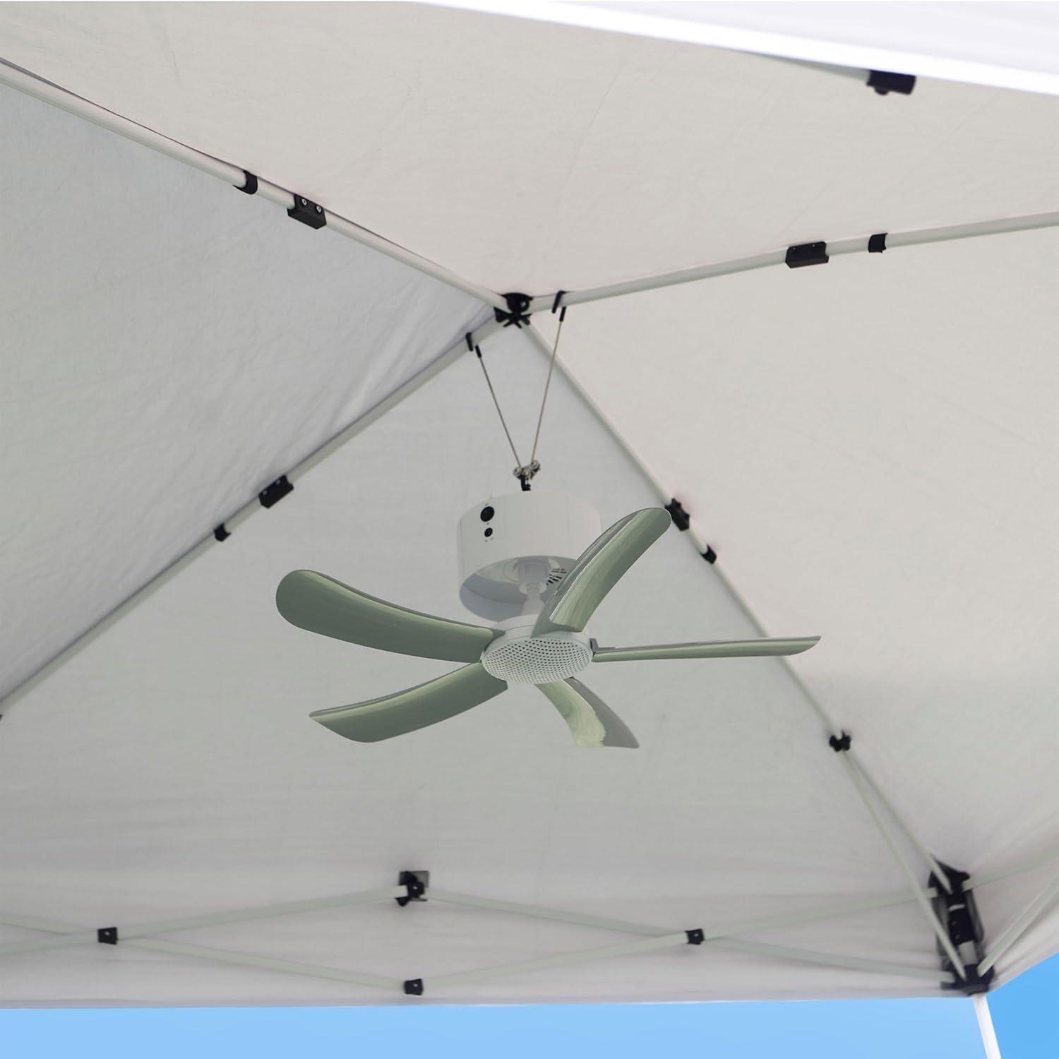 Canopy Breeze Rechargable Canopy Fan with Remote Control: Portable, Indoor/Outdoor, 31" Blade, 2 Speeds, White