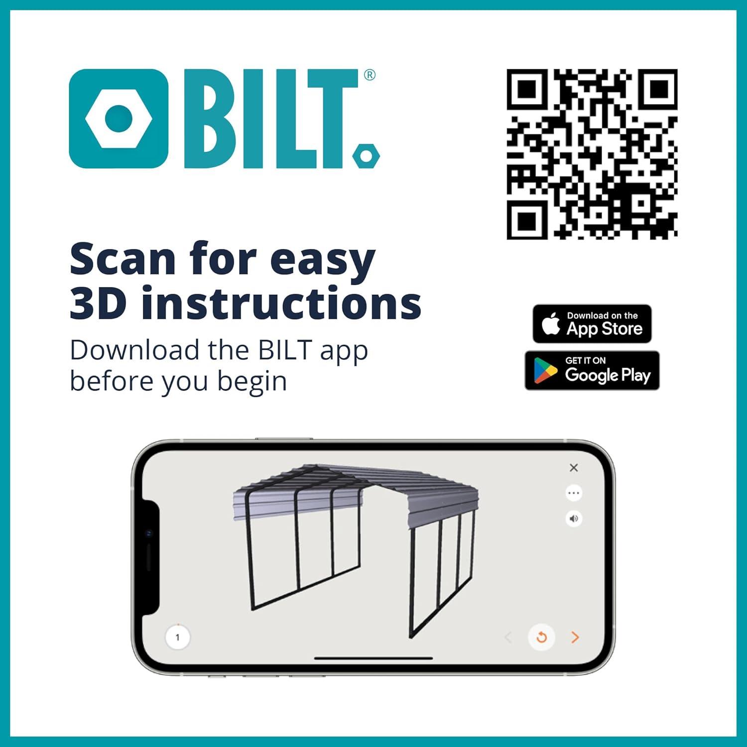 Arrow Arrow Galvanized Steel Carport, 10x15x9