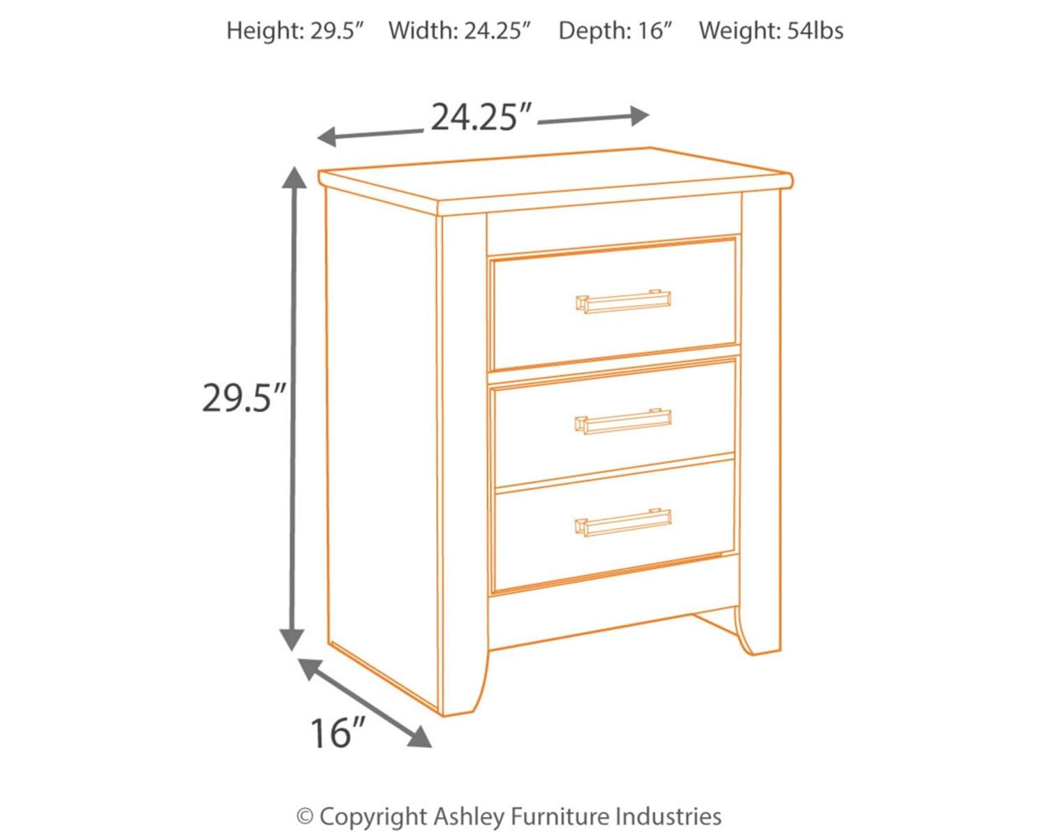 Brinxton Nightstand - Black - Signature Design by Ashley: Contemporary Bedside Table with Storage Drawer