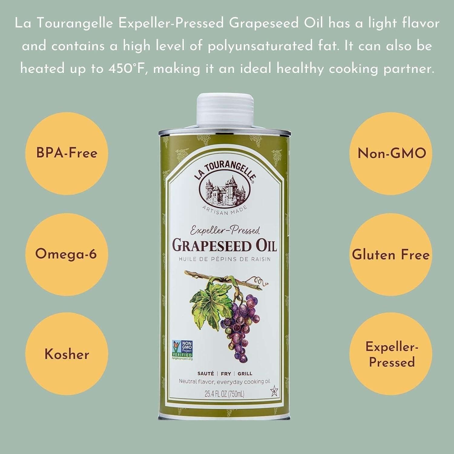 La Tourangelle Expeller-Pressed Grapeseed Oil, 16.9 Fl oz