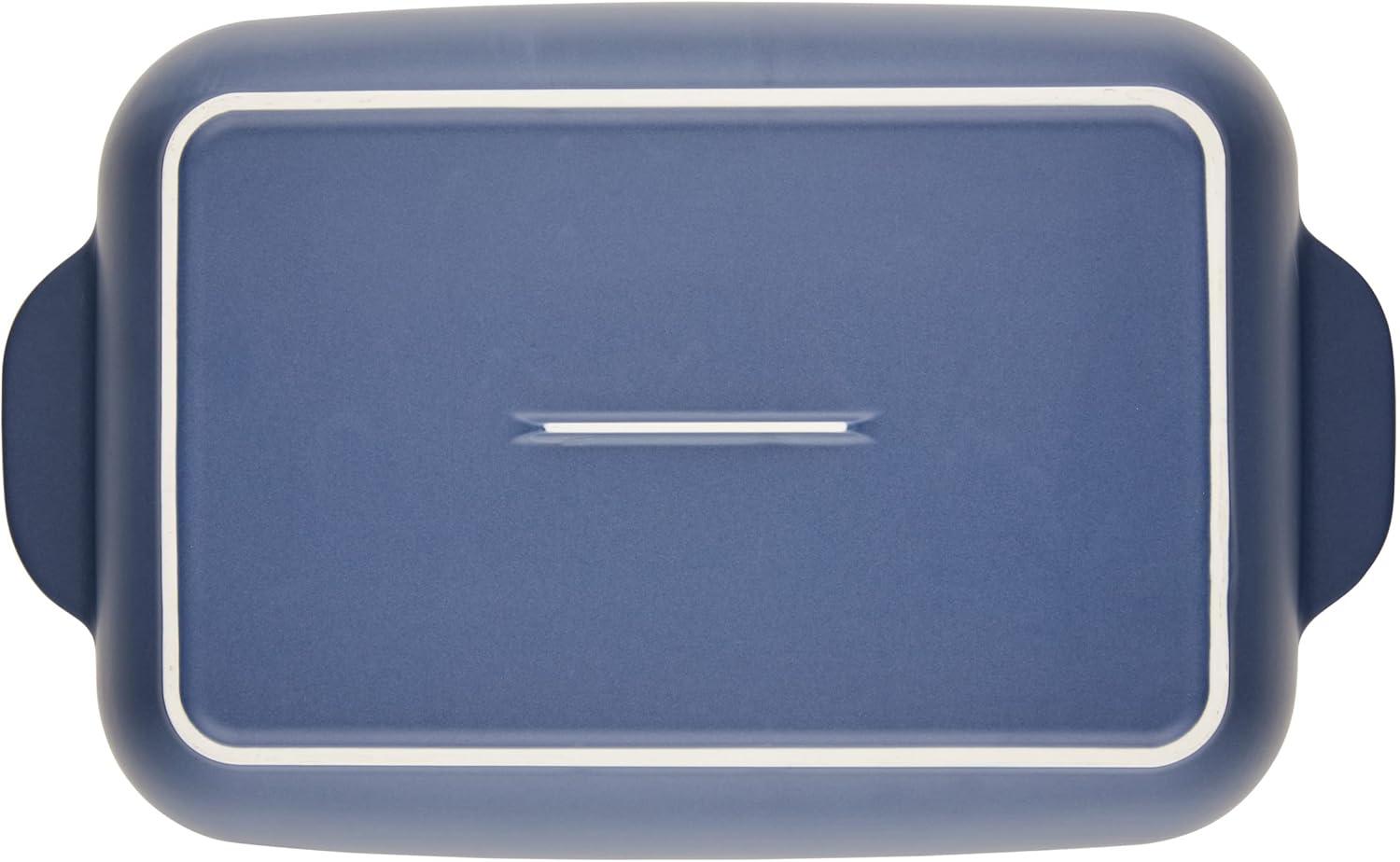 Ayesha Curry Rectangular Ceramic Baking Dish, 9-Inch x 13-Inch, Anchor Blue