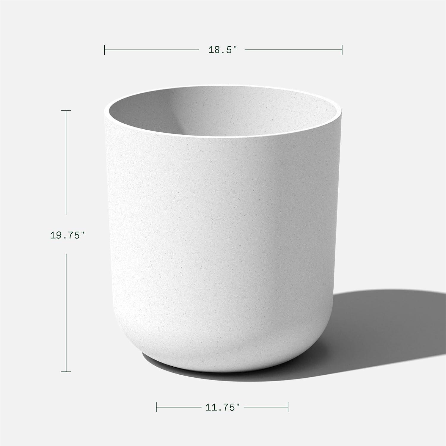 Veradek Kona Series Bundle - Three Piece Set of Plastic-Stone Planters - White