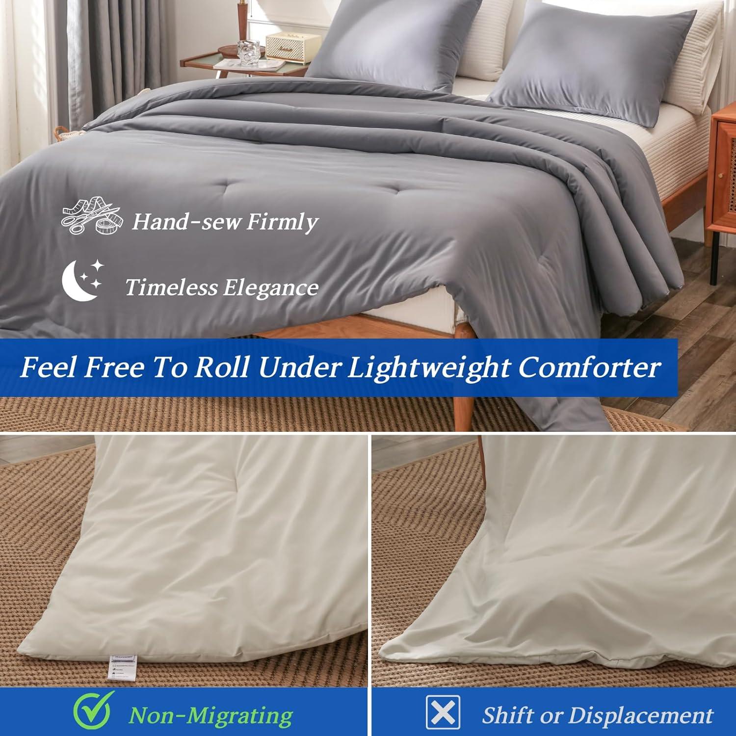 SPRINDAY Queen Comforter Set For Adult, 3 Piece Sage Green Comforter Sets & Bedding For All Season