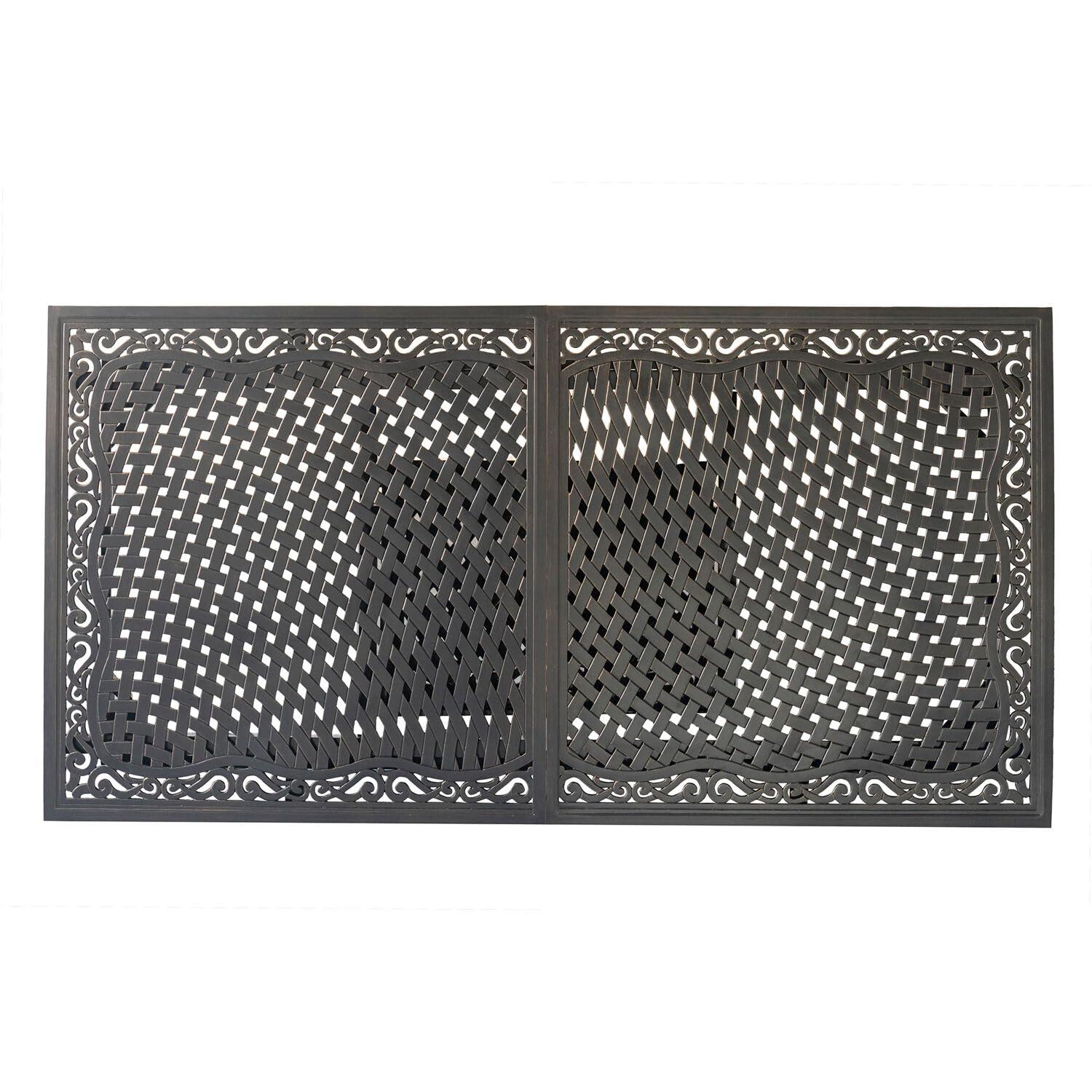 Hanover Brigantine Juego de Comedor Moderno para Exteriores de 7 Piezas / 4 Sillas con Cabestrillo, 2 Balancines Giratorios / Mesa con Tapa de 40'' x 70'' / Clima, Xido, Resistente a UV / Bronceado / BRIGDN7PCSW-2