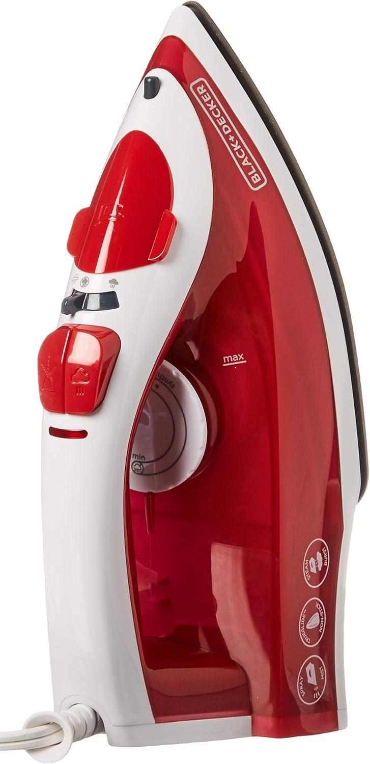 Black and Decker TrueGlide Premium Variable Compact Iron in Red with Nonstick Plate