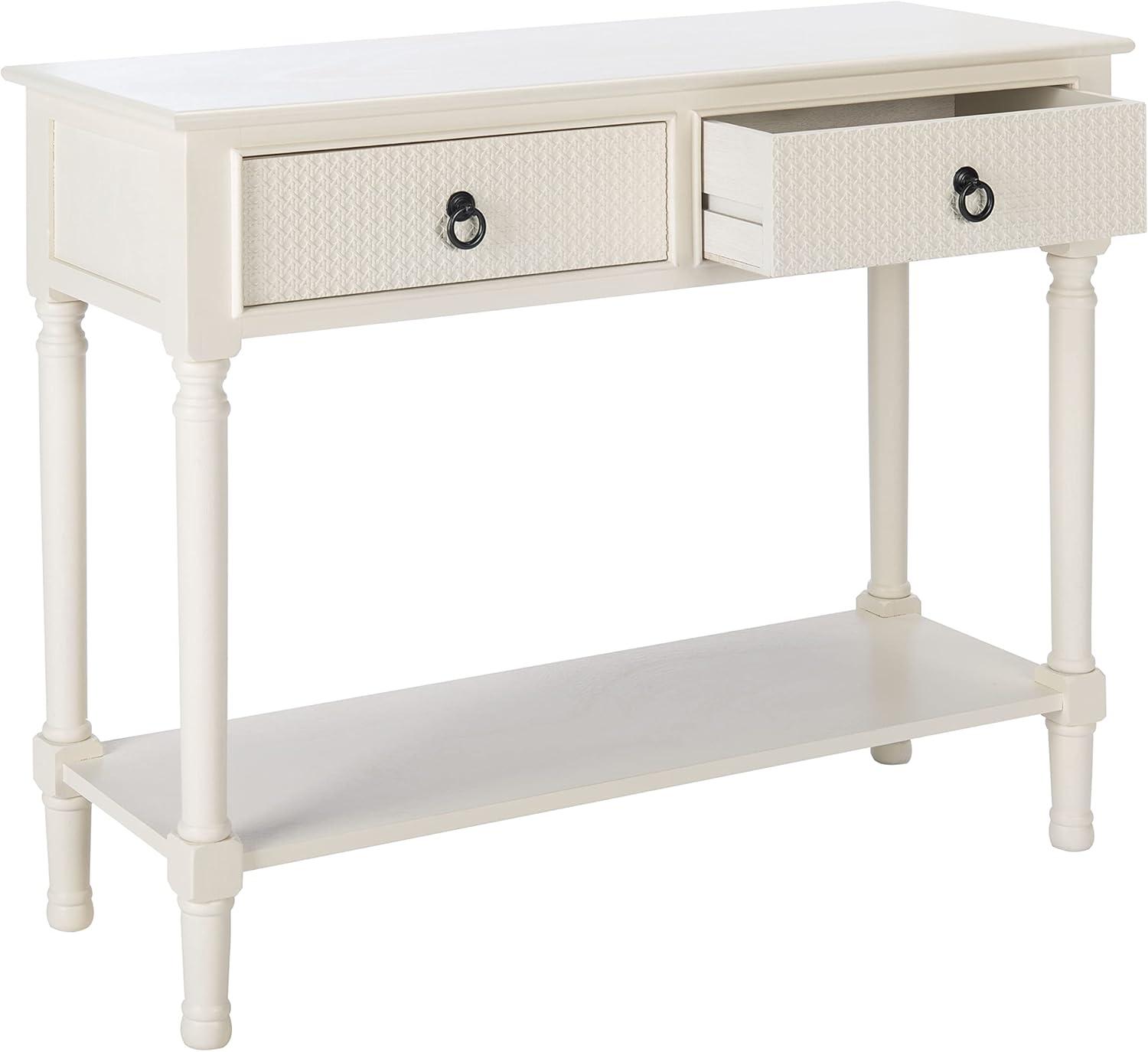 SAFAVIEH Haines Modern 2 Drawer Console Table, White