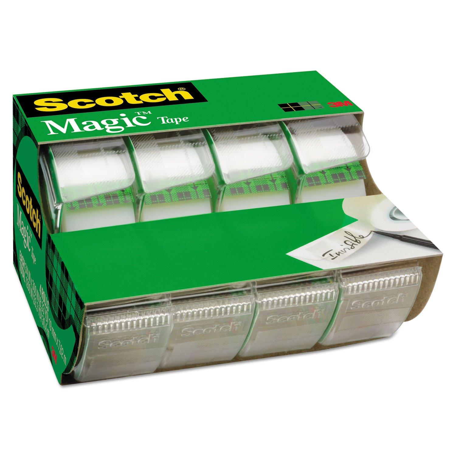 Scotch Magic Tape, 3/4 in. x 300 in., 4 Dispensers/Pack