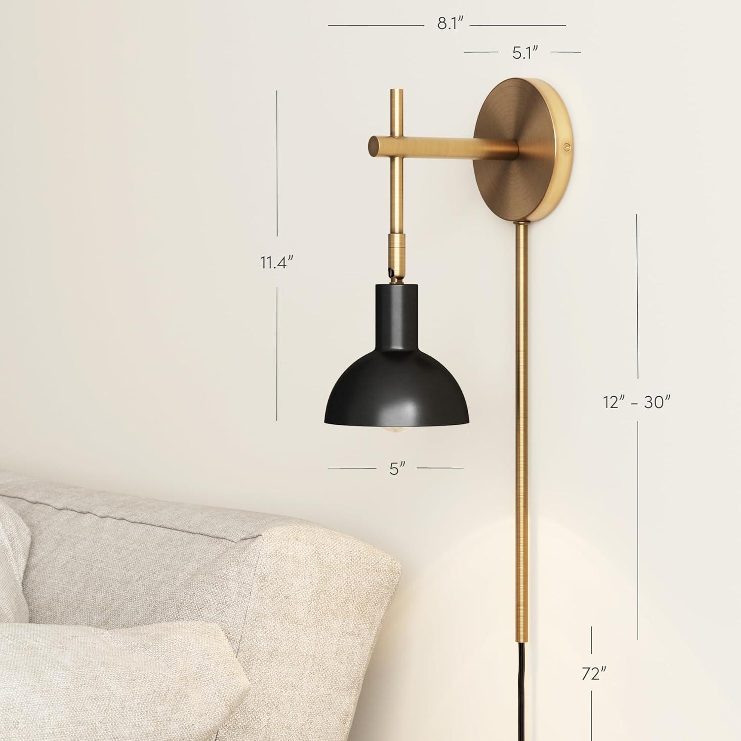 Nathan James (Set of 2) Tamlin Wall Light Fixtures Black/Gold