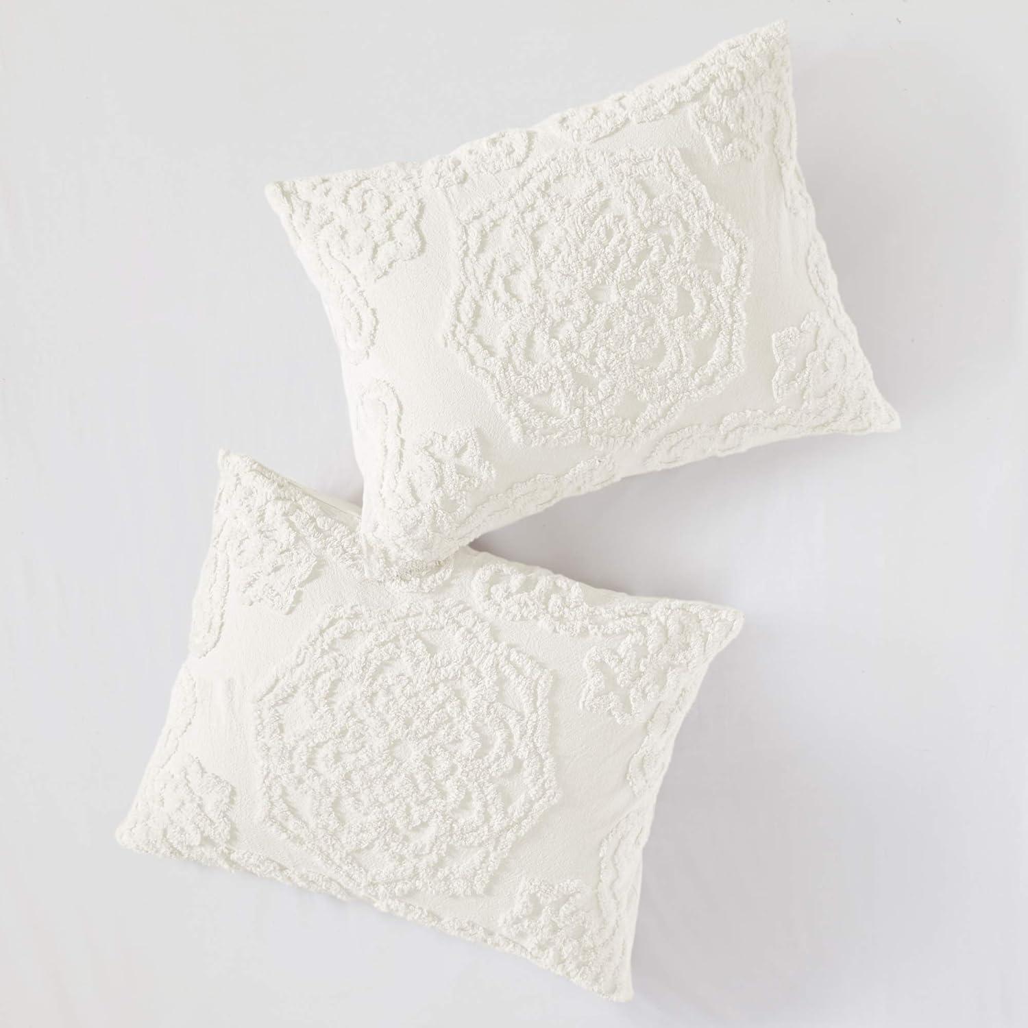 Madison Park Laetitia Tufted Chenille Cotton 3 Piece Medallion Duvet Cover Set
