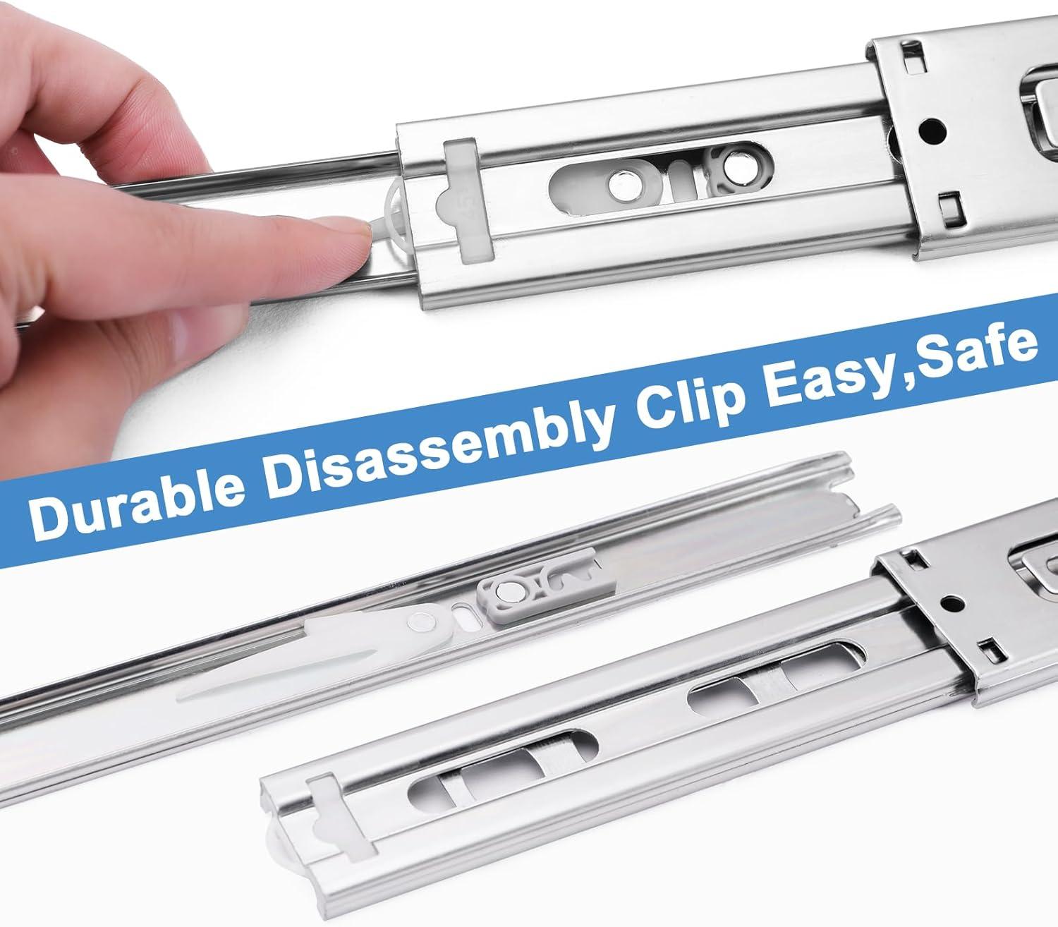 12 inch Drawer Slides 4 Pairs (8pcs) Soft Self Close Full Extension Ball Bearing Drawer Rails Side Mount Metal Dresser Runners for File Cabinet Trash Can Kitchen Wardrobe Glides 12" 100 LB Capacity