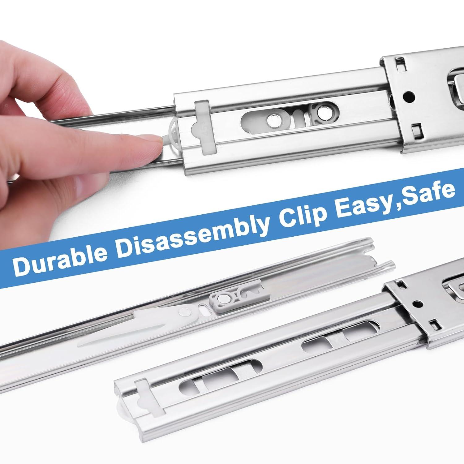 12 inch Drawer Slides 4 Pairs (8pcs) Soft Self Close Full Extension Ball Bearing Drawer Rails Side Mount Metal Dresser Runners for File Cabinet Trash Can Kitchen Wardrobe Glides 12" 100 LB Capacity