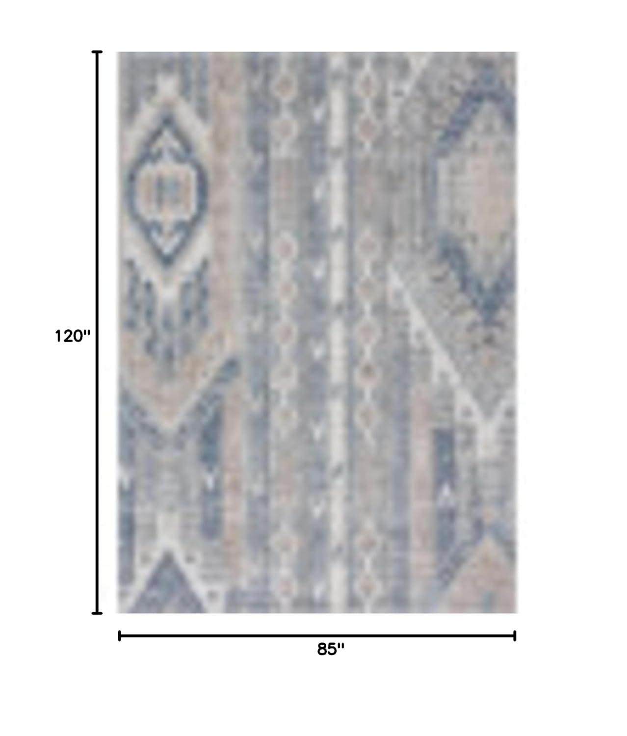 Unique Loom Portland Collection Area Rug - Orford (7' 1" x 10' Rectangle Navy Blue/Blue)