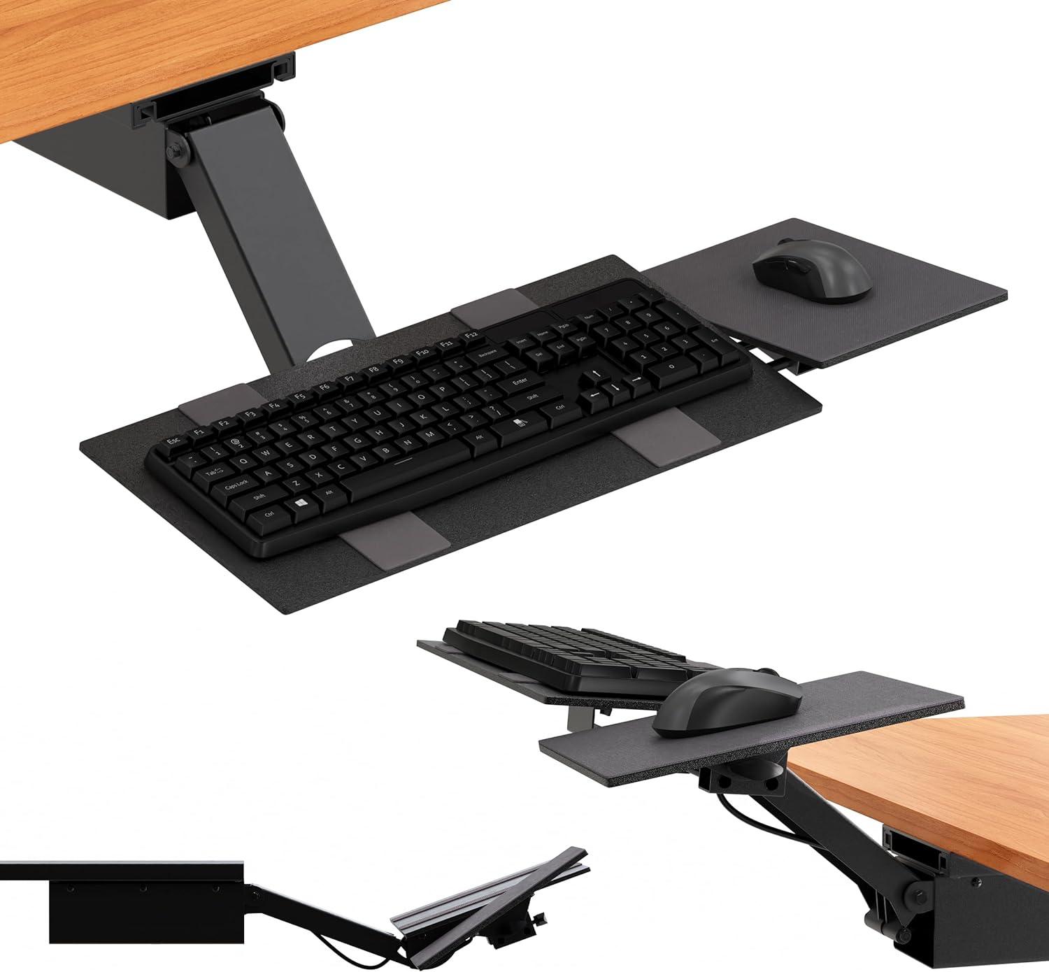 Under Desk Computer Keyboard Tray Black - Uncaged Ergonomics