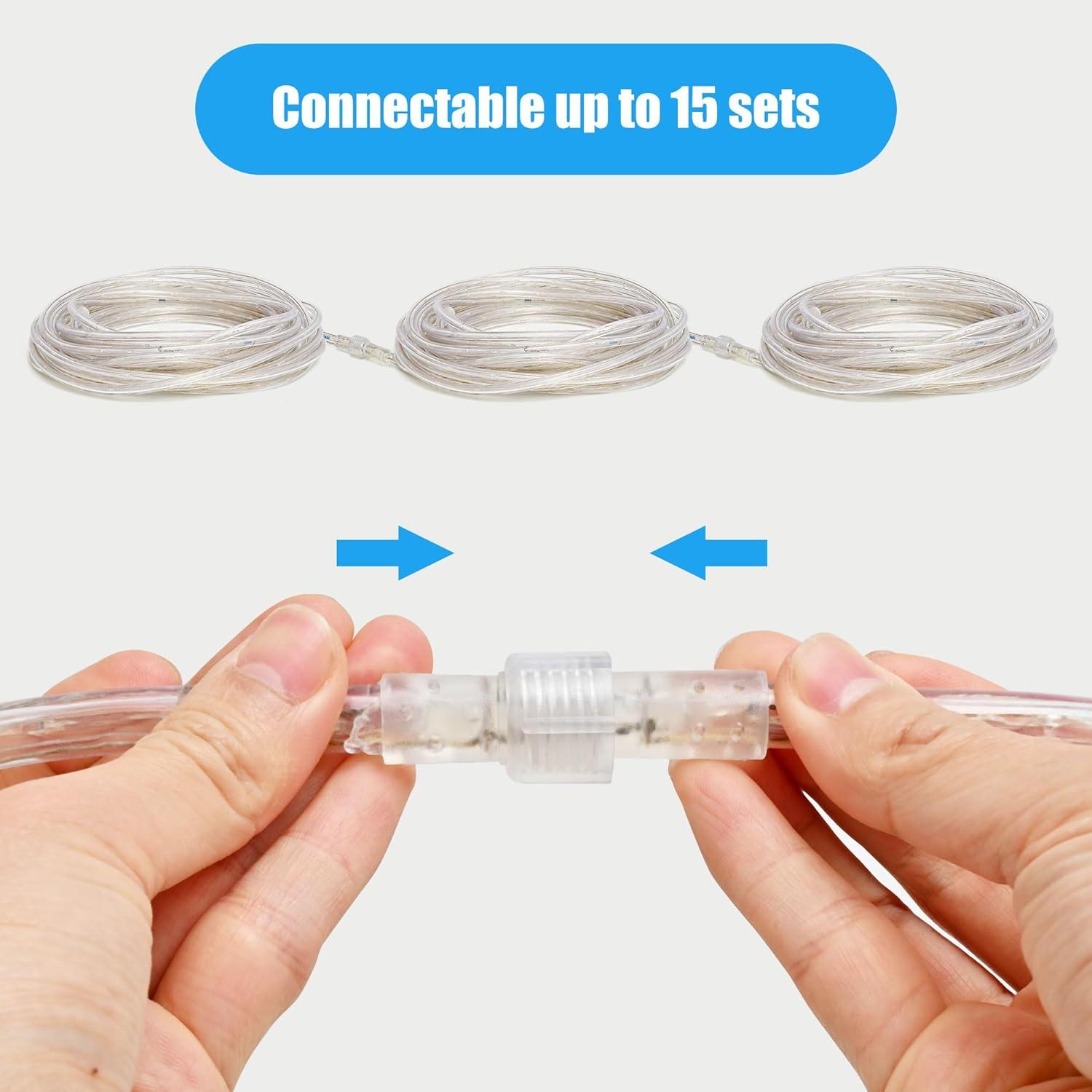 DEERPORT Decor Indoor/Outdoor 16-Feet Integrated LED Warm White Rope Light