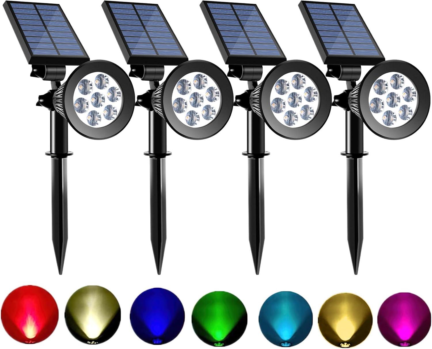 Set of 4 Solar LED Projecting Lights - Waterproof, Easy Installation, High Brightness, Attractive Yard and Garden Decor