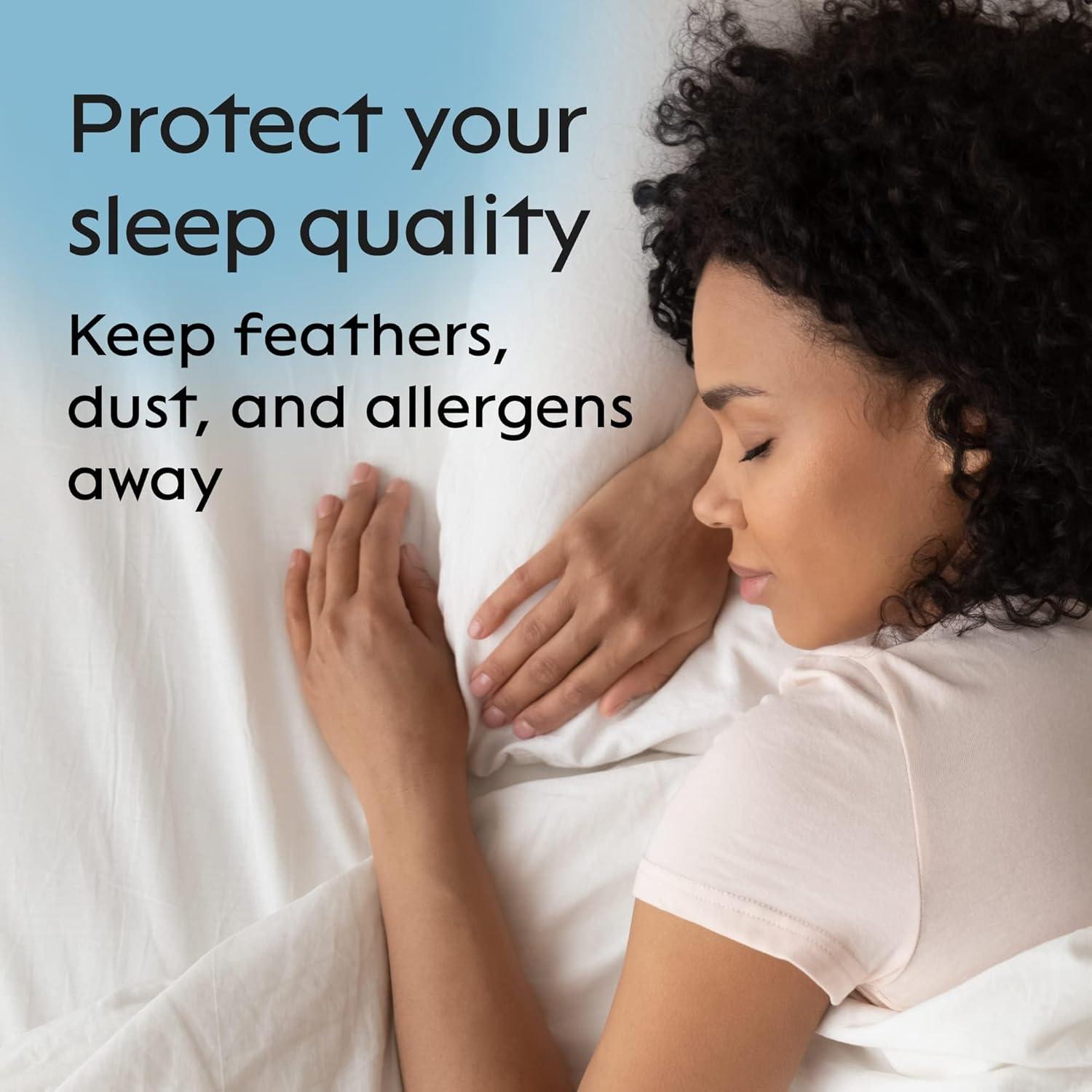 Niagara Waterproof Pillow Protector King Cotton Terry Zippered 100% Pillow Encasement Cover Pair Set of 2 Washable Long Life Soft