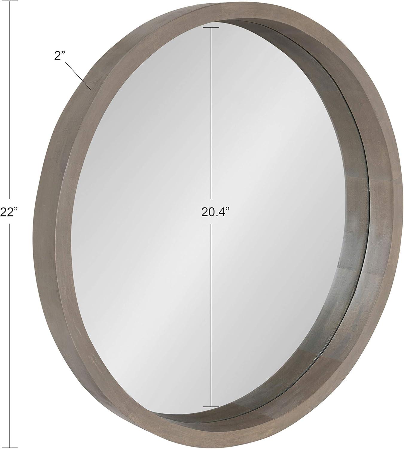 Kate and Laurel Hutton Round Decorative Wood Frame Wall Mirror