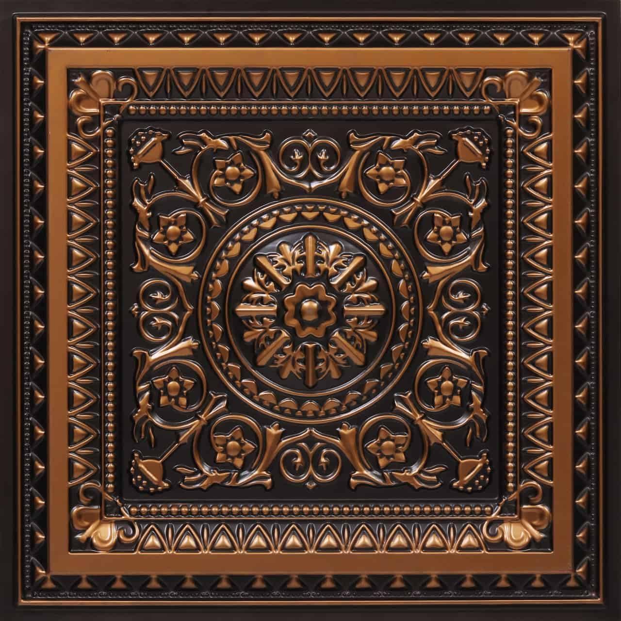 La Scala Antique Copper PVC 2' x 2' Ceiling Tile, 10-Pack