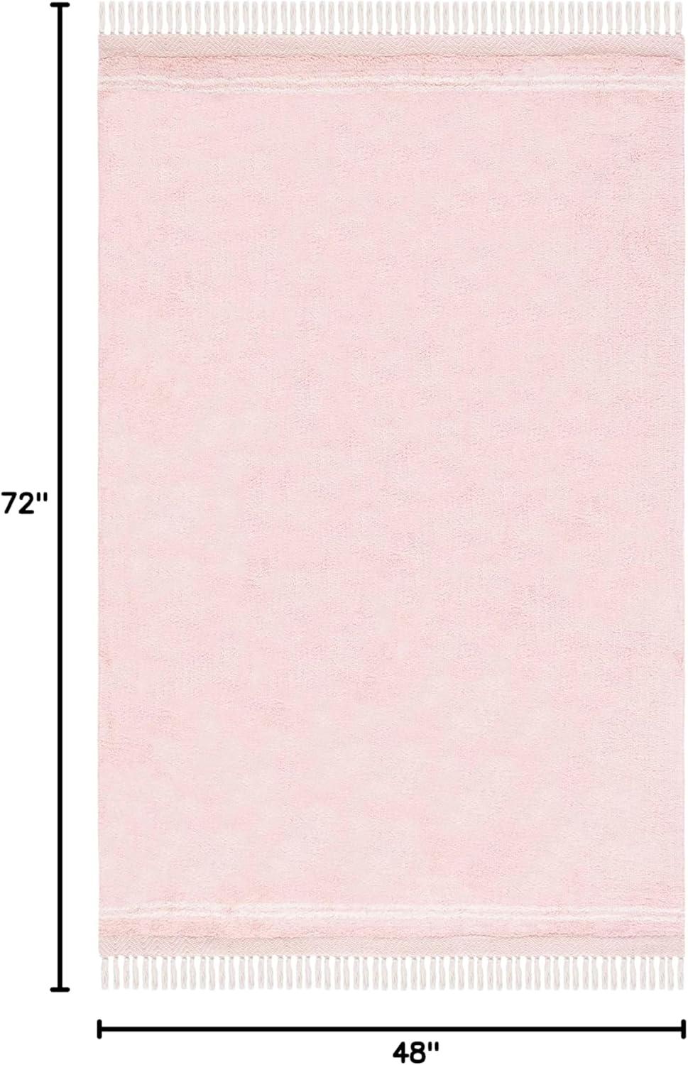 SAFAVIEH Easy Care Tahnee Solid Area Rug, 4' x 6', Pink/Ivory