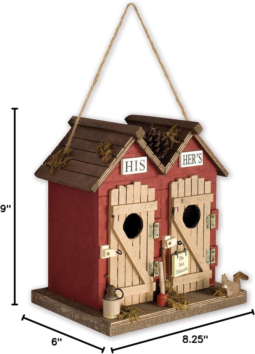 Rustic His and Hers Outhouse Decorative Birdhouse