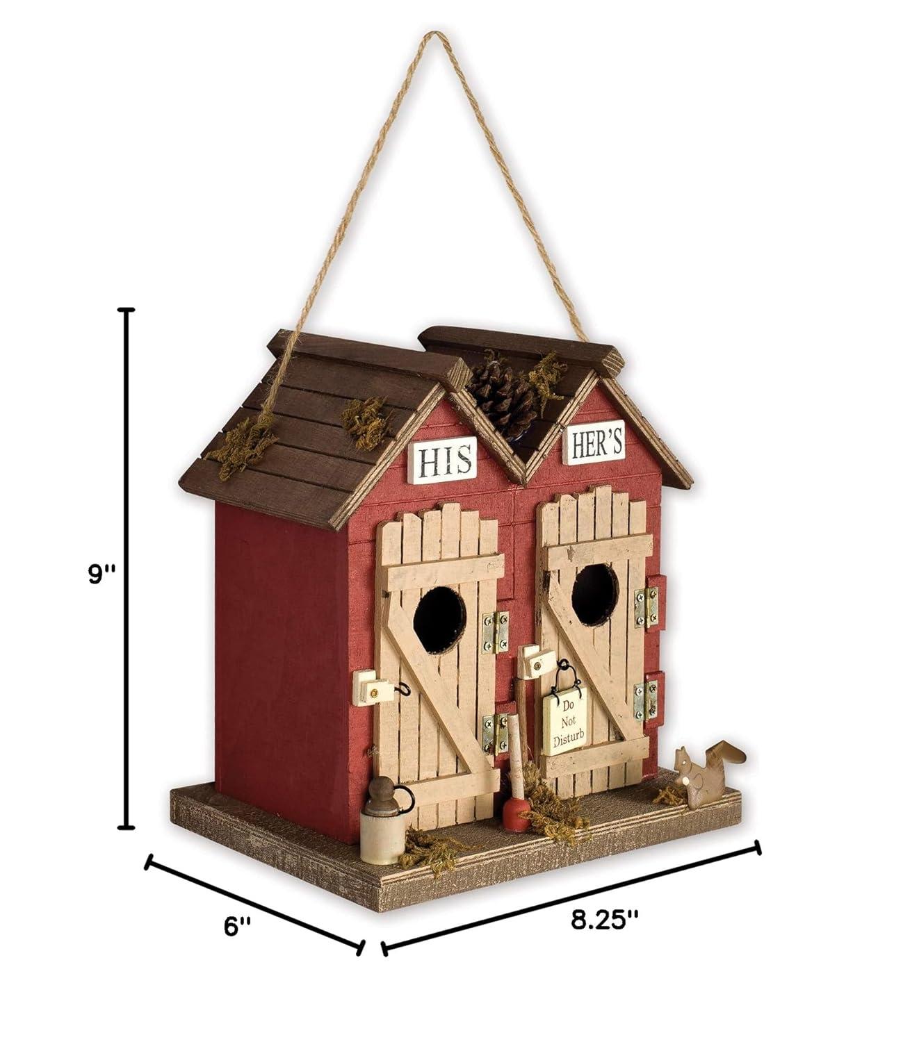 Sunset Vista Designs Welcome to The Woods Decorative Birdhouse, His & Hers
