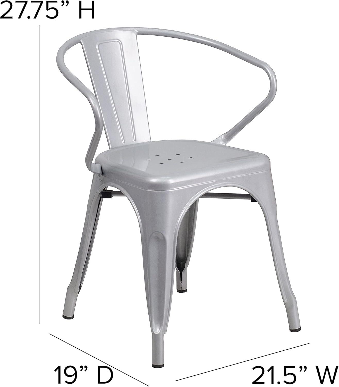 Hucheson Metal Indoor-Outdoor Chair with Arms