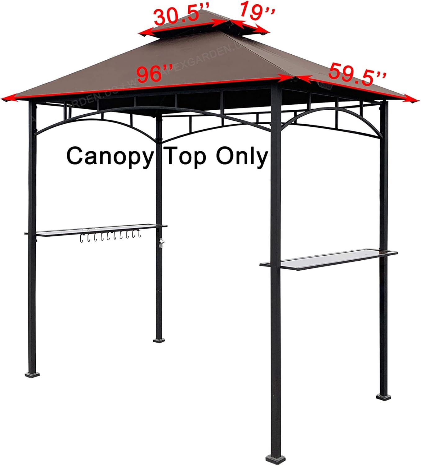 Brown Polyester Replacement Canopy Top for 8' x 5' Grill Gazebo