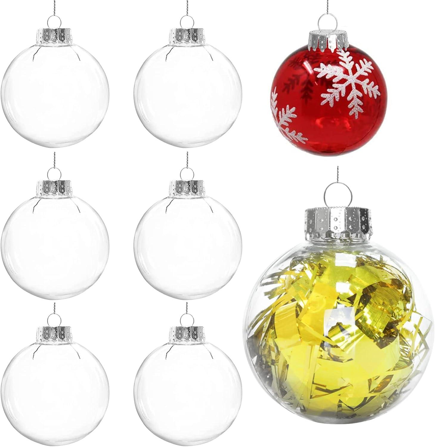 Dytern Christmas,12pcs Transparent Christmas Ball Empty DIY Balls Christmas Tree Baubles