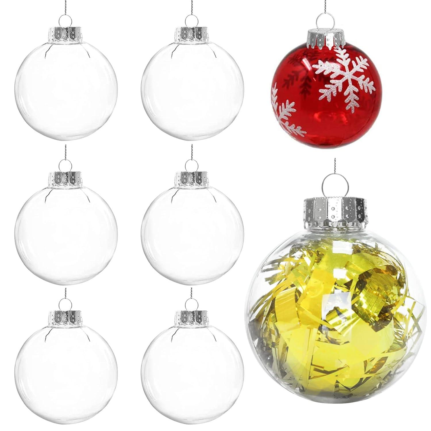 Dytern Christmas,12pcs Transparent Christmas Ball Empty DIY Balls Christmas Tree Baubles