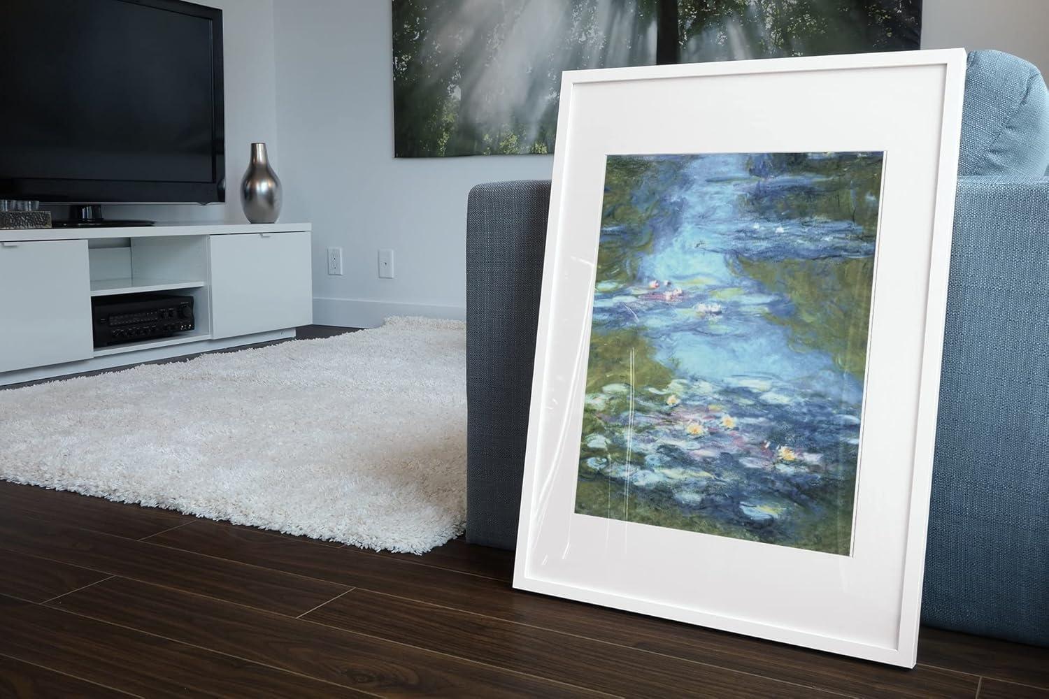 Claude Monet Water Lilies Poster Circa 1916 Flower Pond Painting Famous Artist French Impressionist Painter Artwork Art Items Floating Home Living Room Bedroom Cool Wall Art Print Poster 12x18