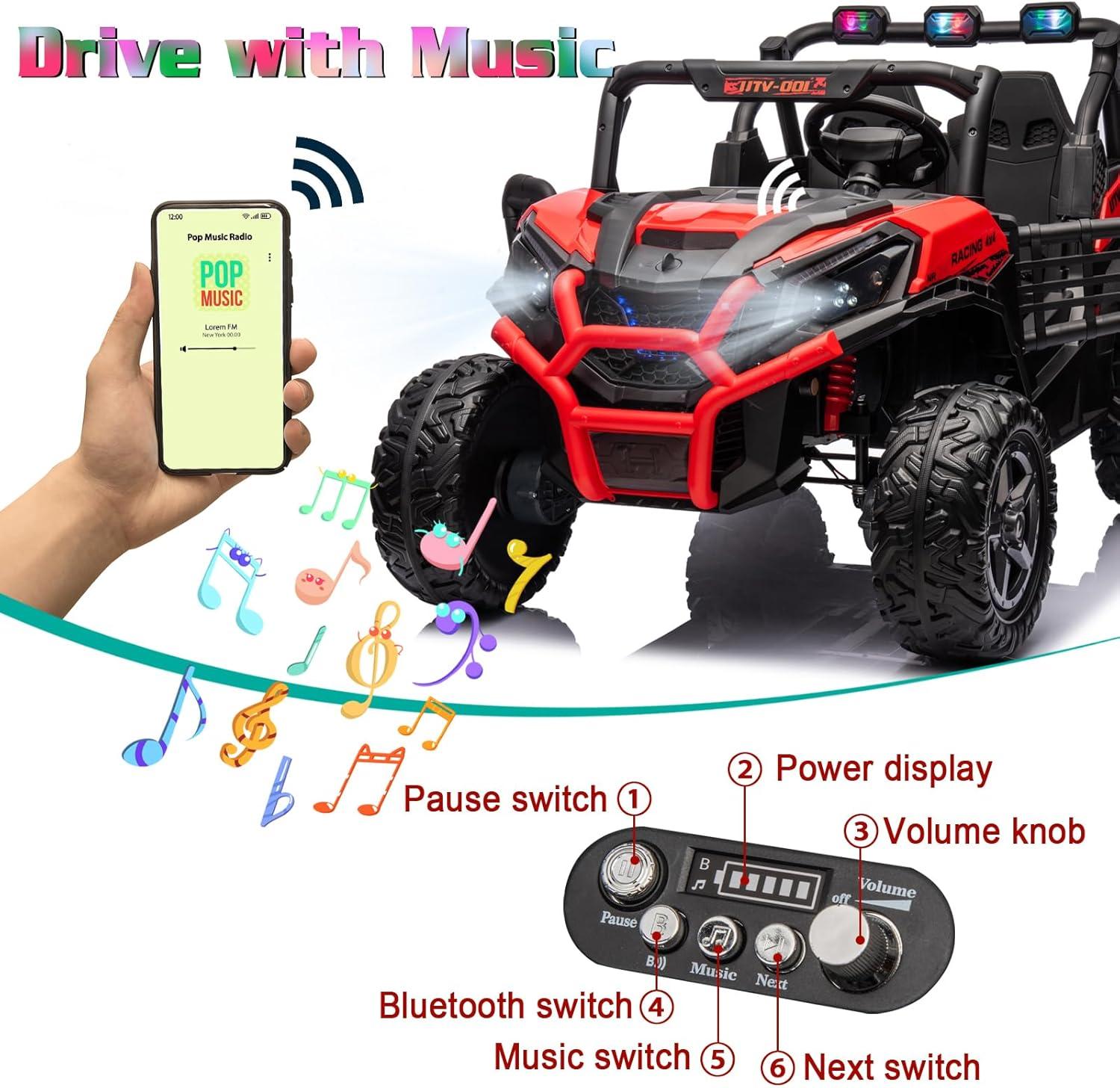 Ride on UTV Car, 24V Battery Powerd Electric Off-Road UTV Car w/Remote Control