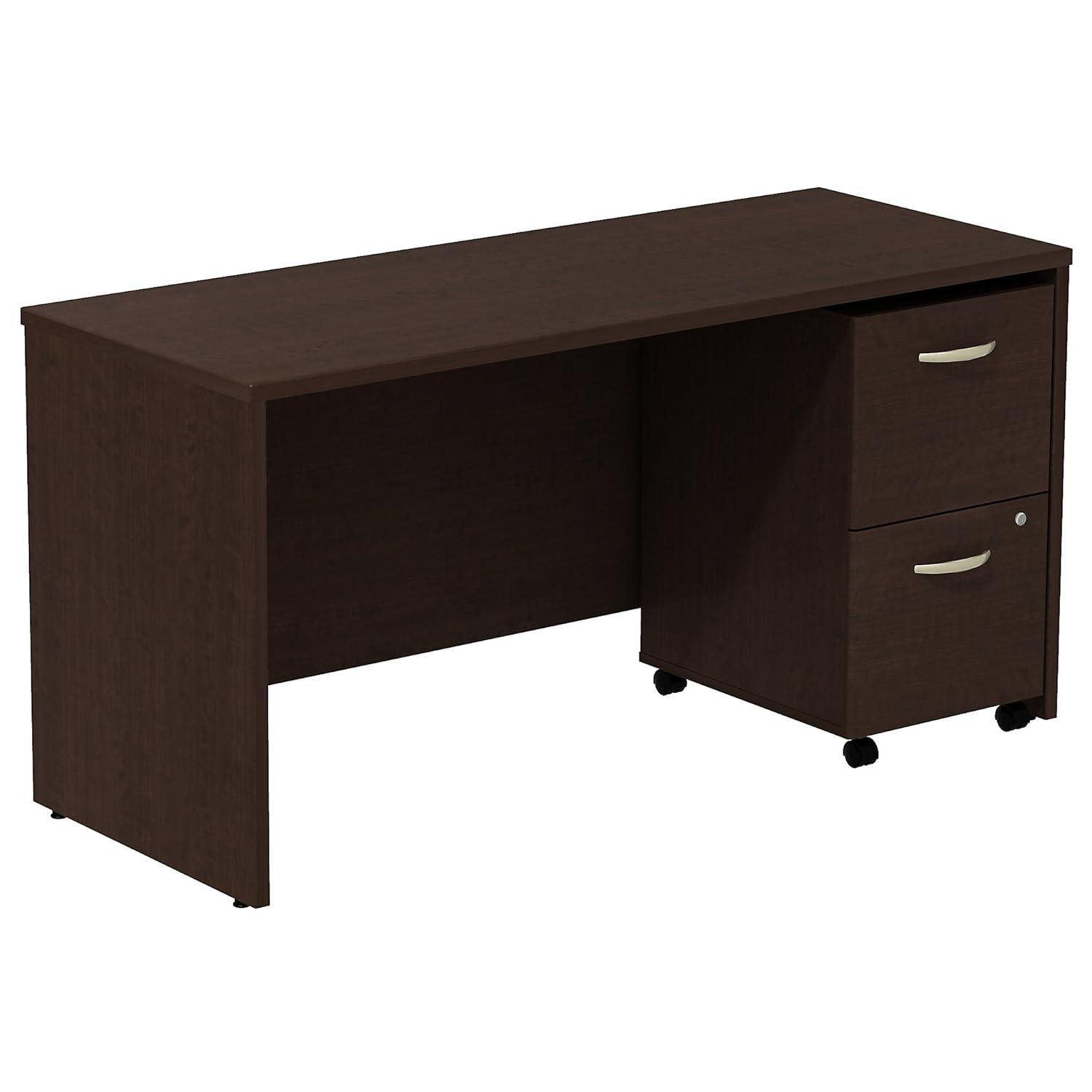 Office 500 Collection 60W x 24D Credenza Shell Desk with 2Dwr Mobile Pedestal