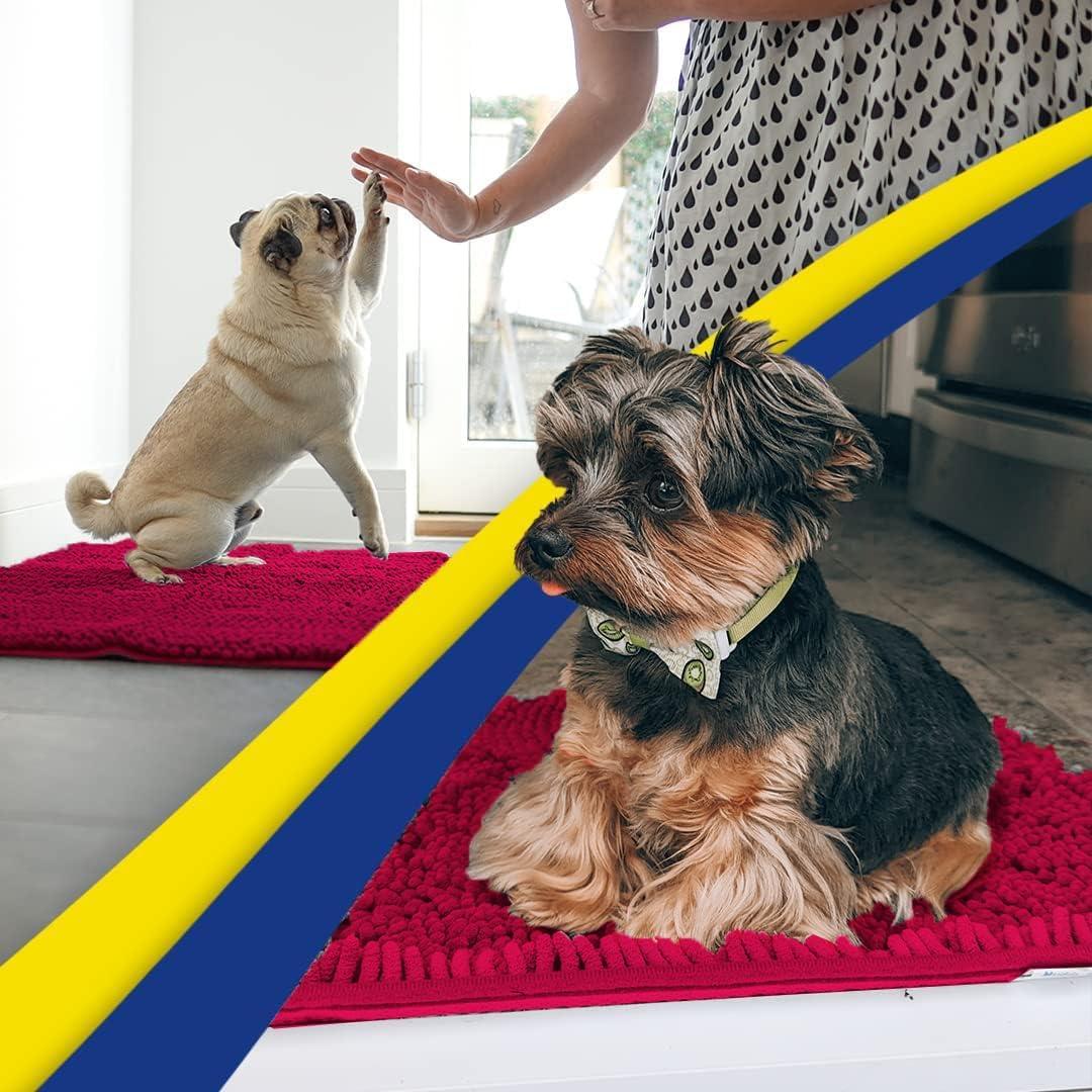 Maroon Super Absorbent Chenille Dog Door Mat 24" x 35"