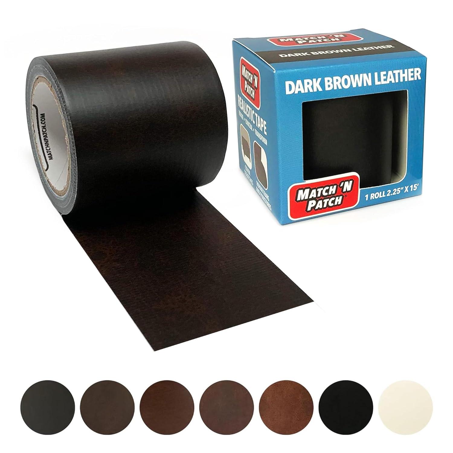 Match 'N Patch Dark Brown Leather Repair Tape, 2.25 in. x 15 ft