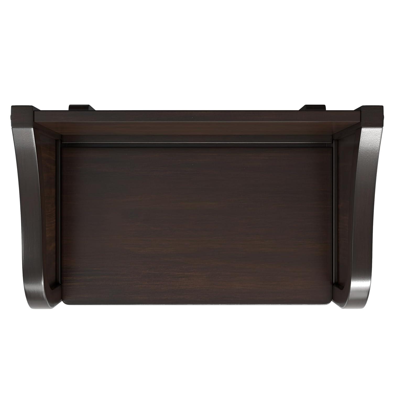Simpli Home Connaught 30"W Solid Wood Small Entryway Storage Bench with Lift-Top Lid and Hidden Storage Compartment