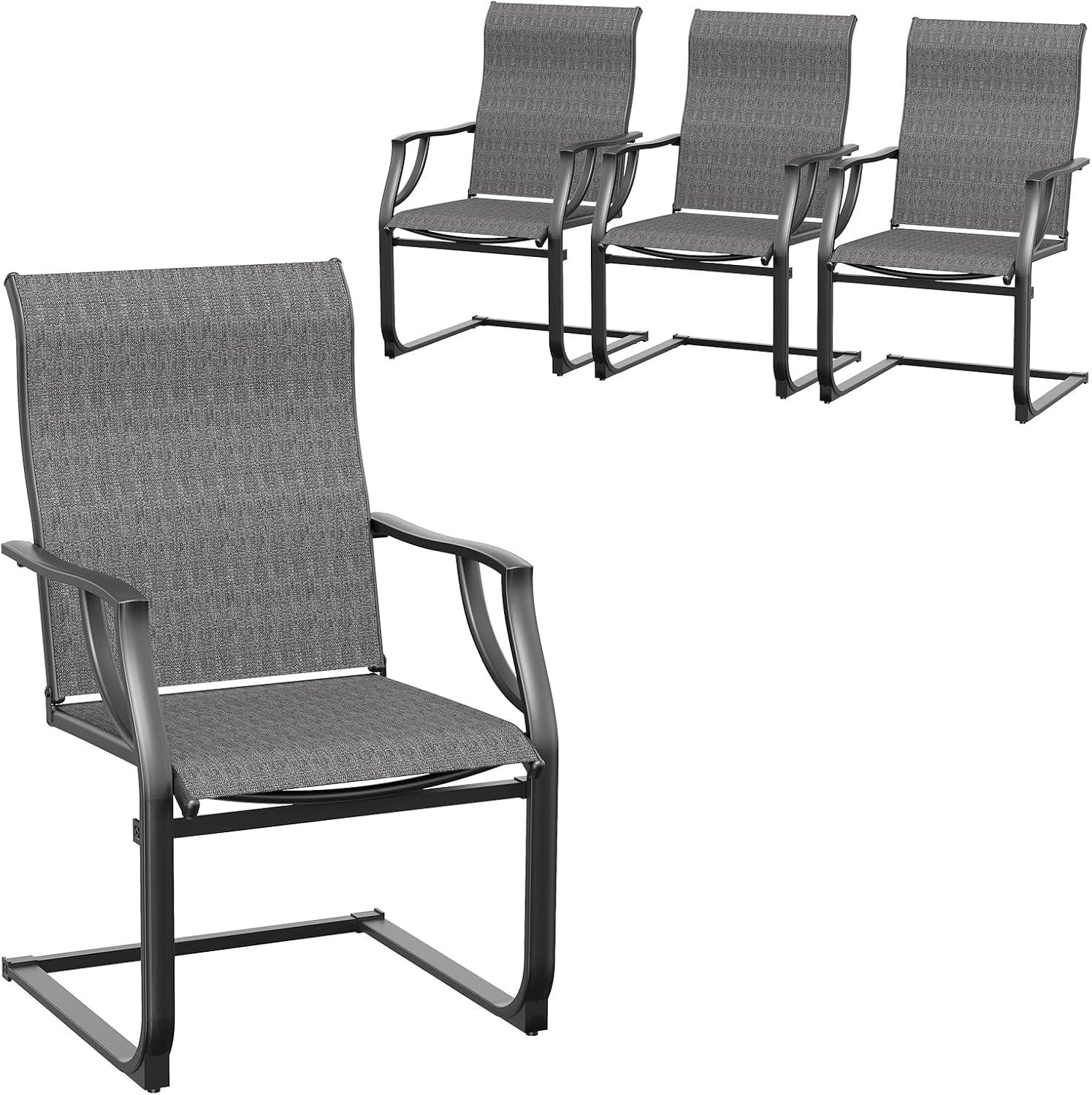 ELPOSUN 3 Piece Patio Conversation Bistro Set Outdoor Furniture Set, Porch Balcony Furniture Set,Wicker Chairs and Coffee Table Set for Patio Balcony Backyard Apartment, Grey