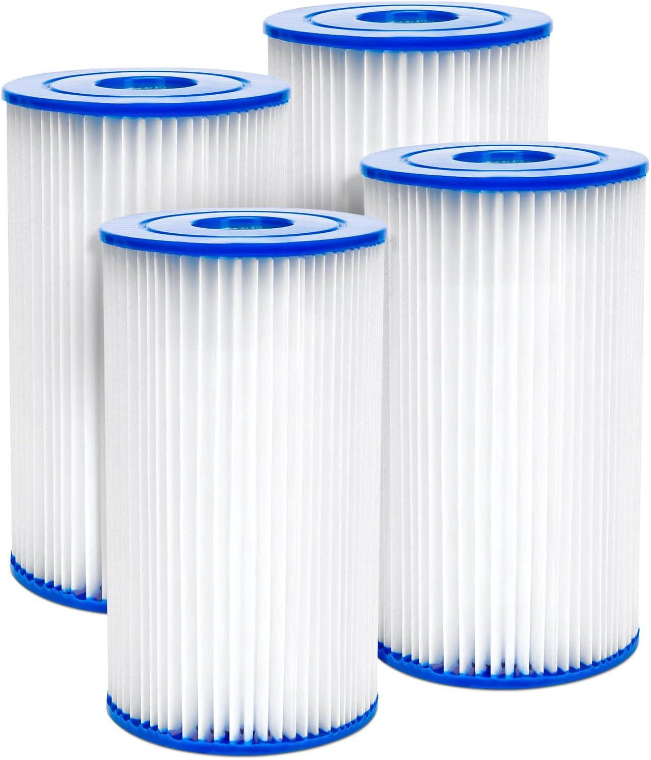 Bestway 58095E Swimming Pool Filter Pump Replacement Cartridge Type IV or Type B for 2,100 to 2,500 GPH Filter Pumps, Pack of 4