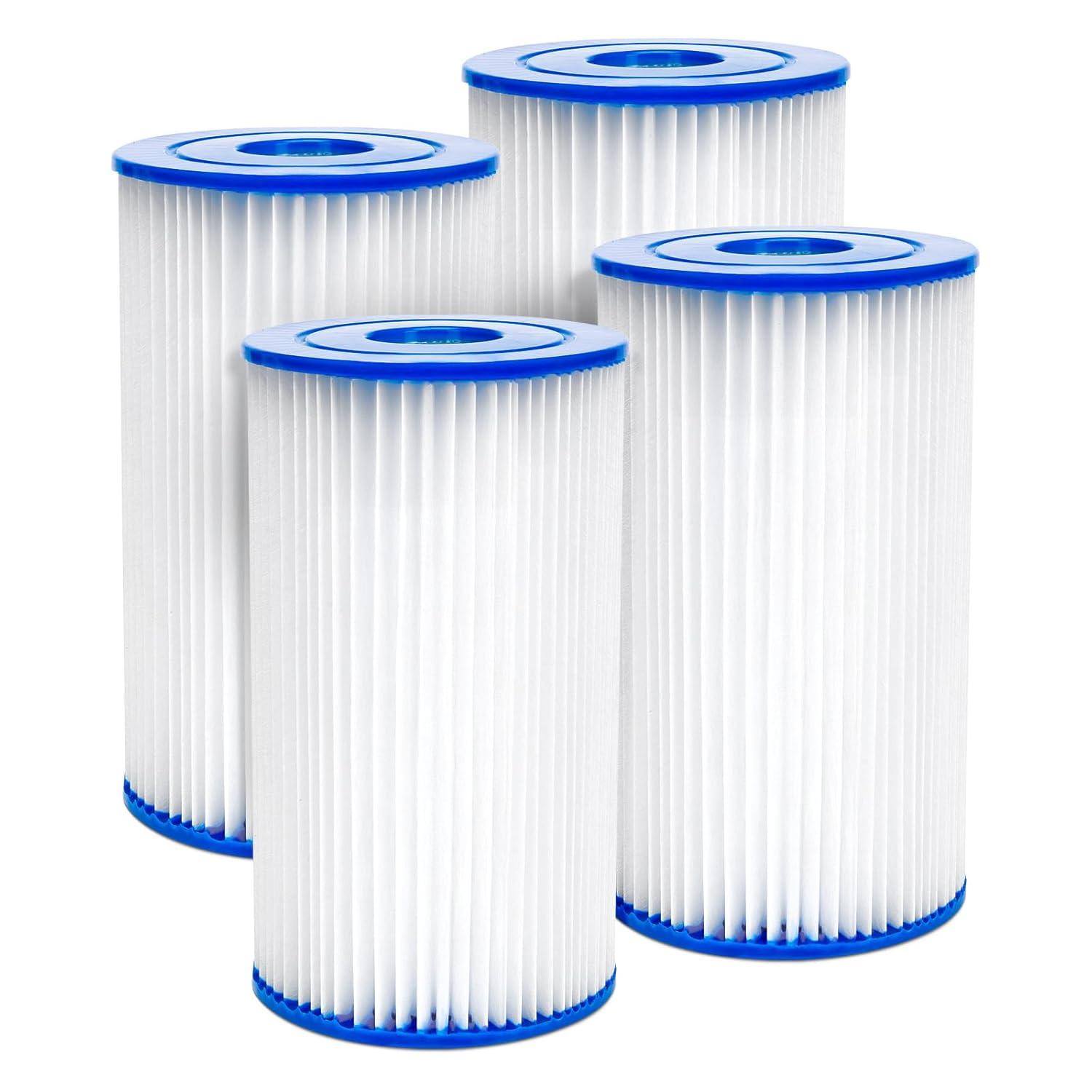 Bestway 58095E Swimming Pool Filter Pump Replacement Cartridge Type IV or Type B for 2,100 to 2,500 GPH Filter Pumps, Pack of 4